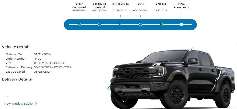 Ford Ranger Article states cosmetic issue with the hood of the 2024 ranger and required a manufacturing change to resolve. 6-6-24.JPG