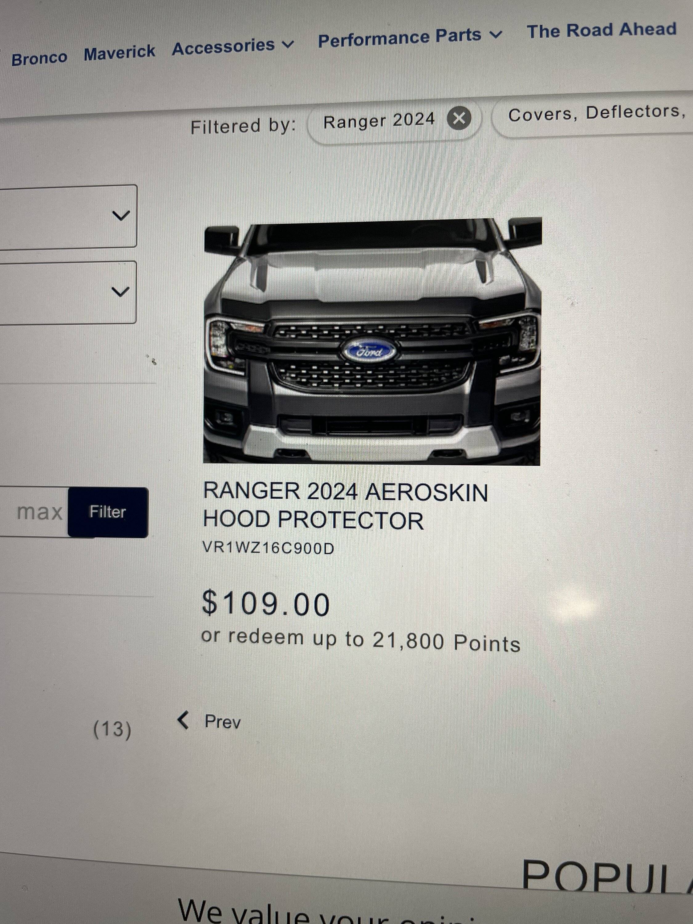 Ford Ranger Aeroskin door window deflectors (low profile) installed on my 2024 Ranger image