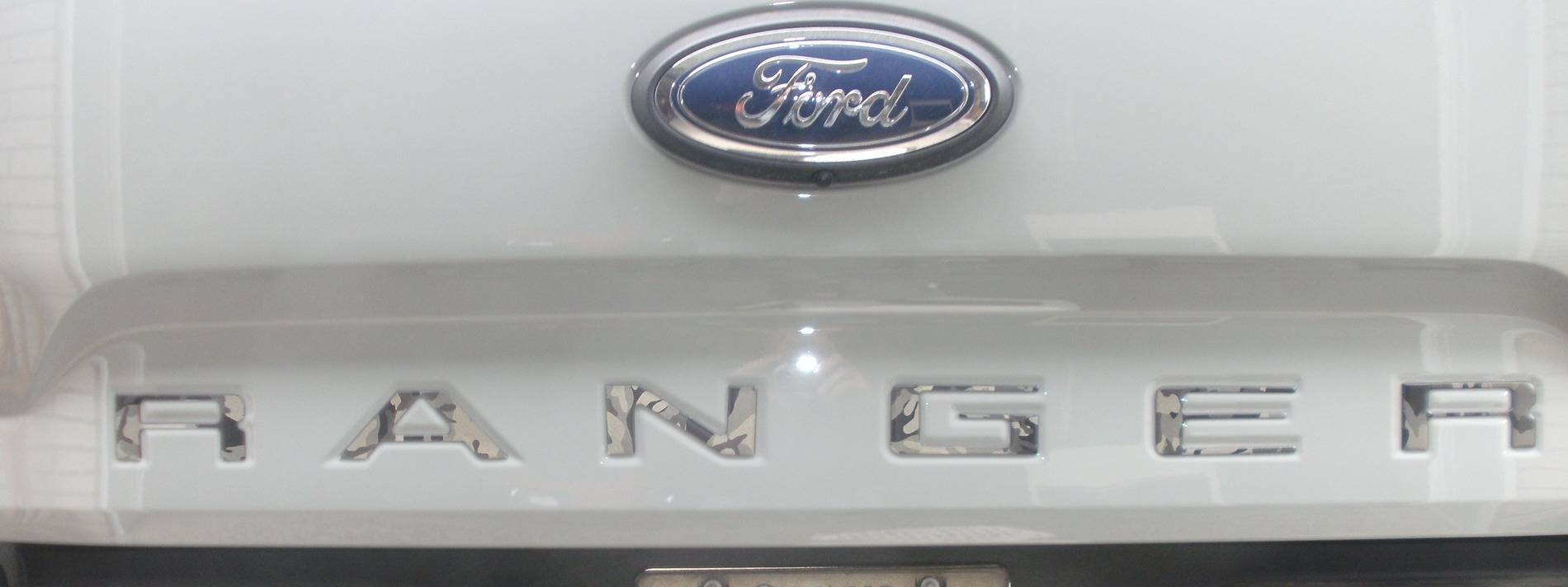 Ford Ranger RR w/ Black and red swirl Tailgate letters Tailgate lettering reflective